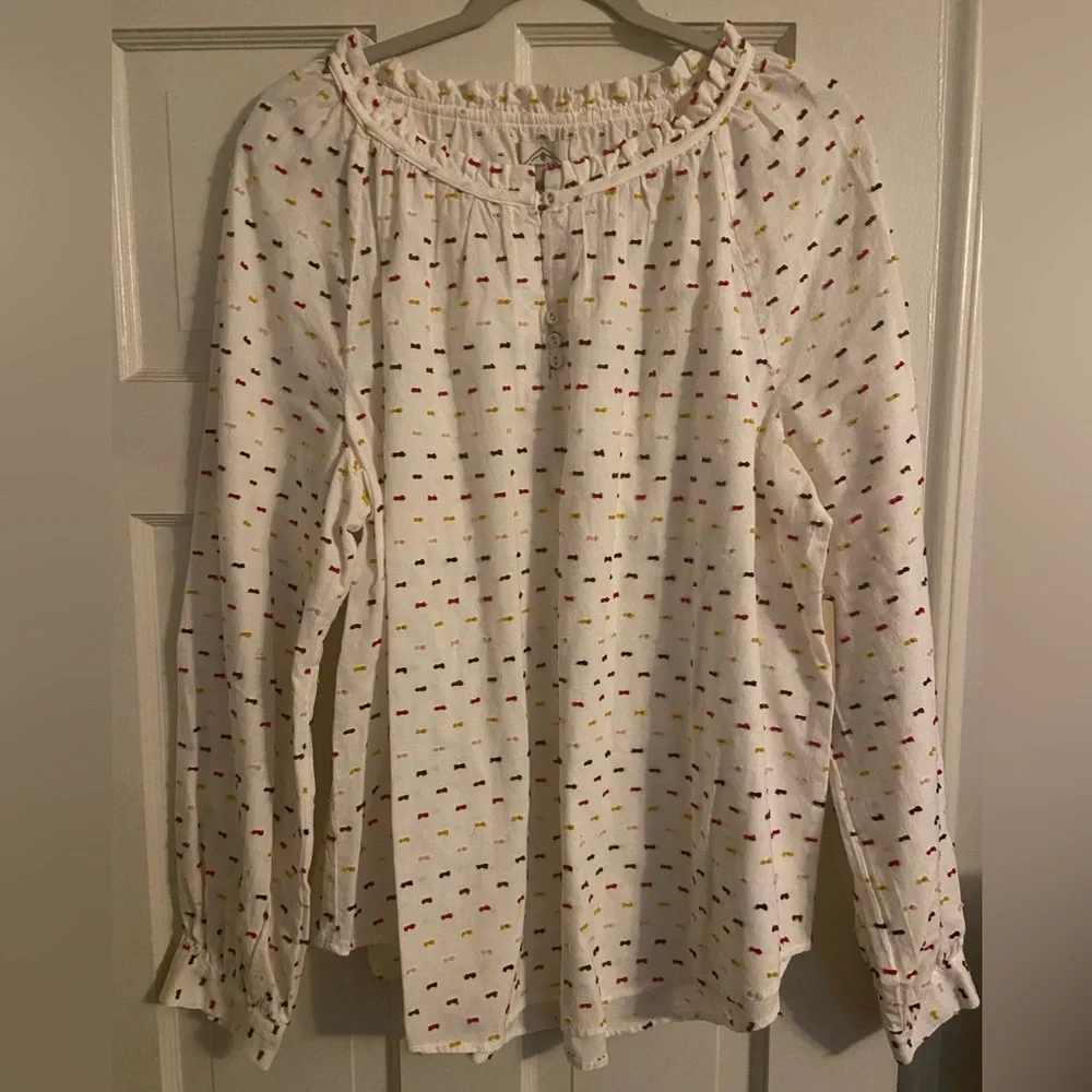 Embroidered dot blouse - Picture 1 of 4